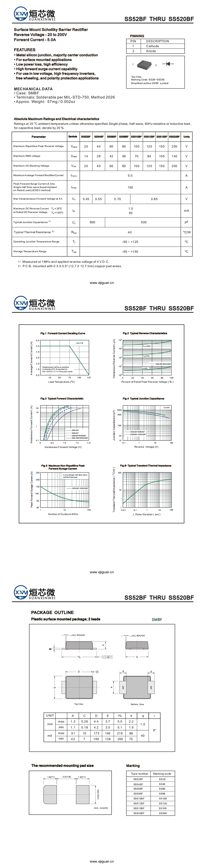 SS54F肖特基二極管