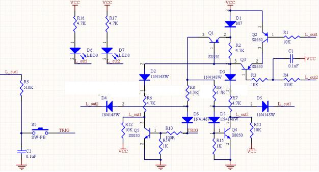 三極管一鍵開(kāi)關(guān)機(jī)電路